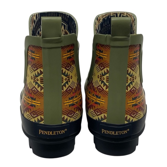 Pendleton Moss Green Chelsea Aztec Print Rain Boots - NEW - Women’s Size 10 - Picture 4 of 9